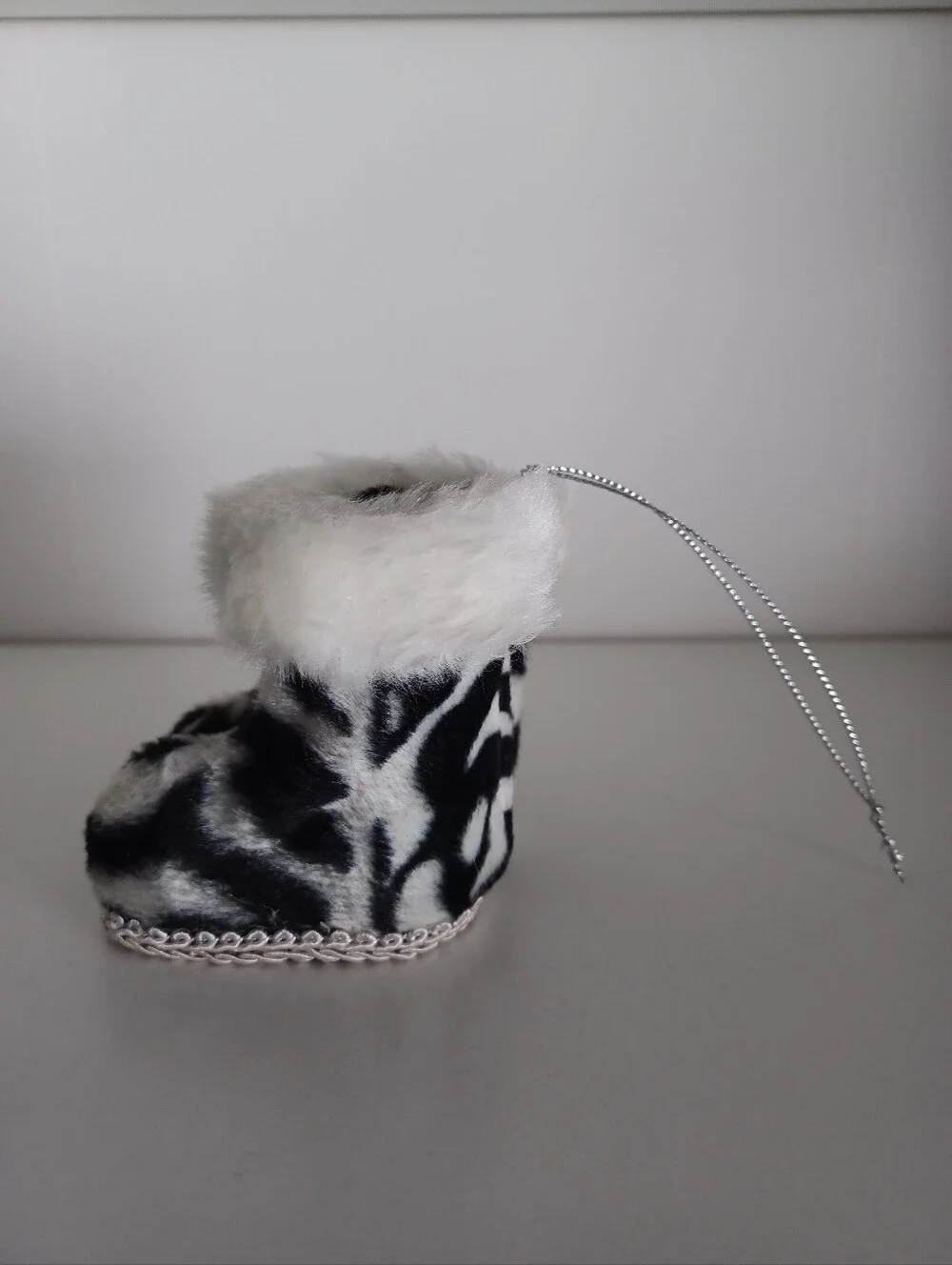 Christmas Zebra Print Boots Ornament Collectible Gift Holiday Decor Animal Print